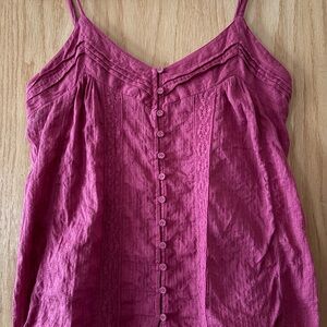 STOREWIDE SALE Sundance Fuchsia Camisole with Button Detail sz Small